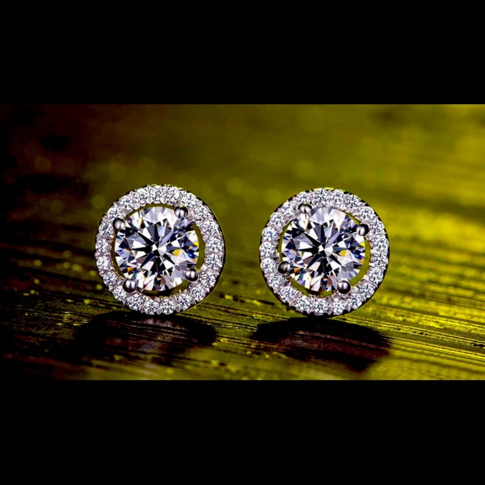 New Luxury 925 Sterling Silver Zirconia  Earrings